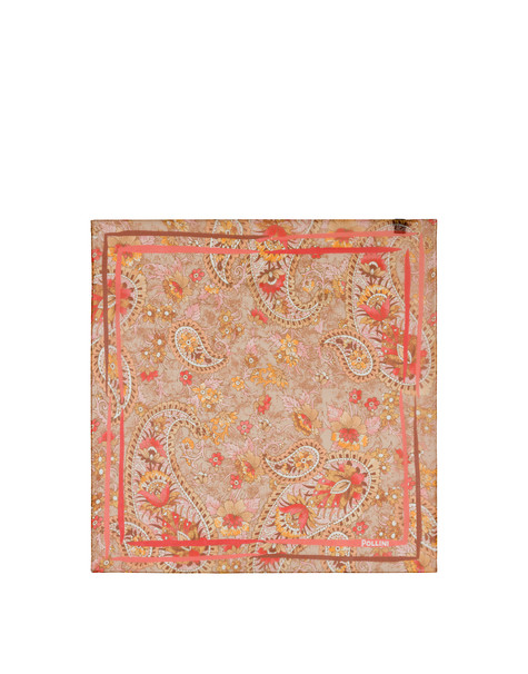 Floral Paisley silk scarf BEIGE