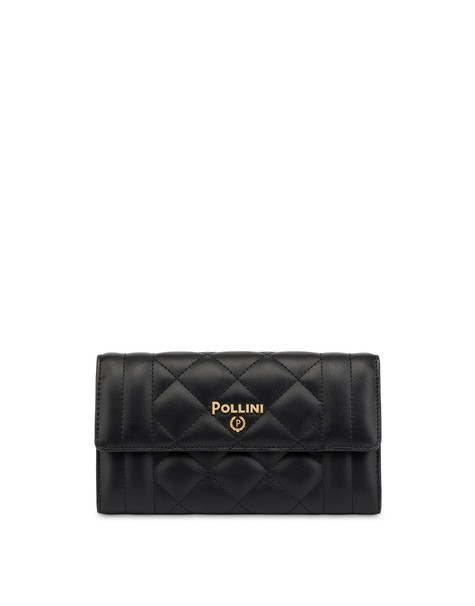 Check The Lines Quilted Wallet on Chain BLACK