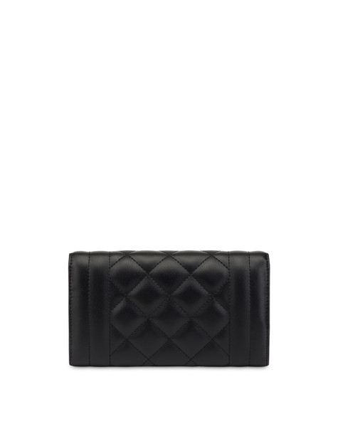 Check The Lines Quilted Wallet on Chain BLACK