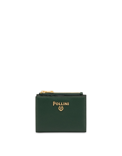 Card Case with hand-grained leather effect WOOD GREEN