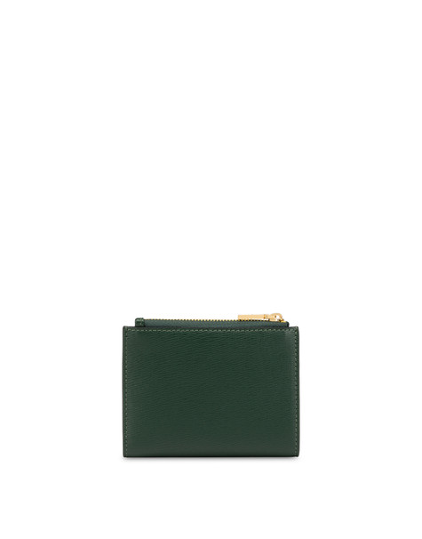 Card Case with hand-grained leather effect WOOD GREEN