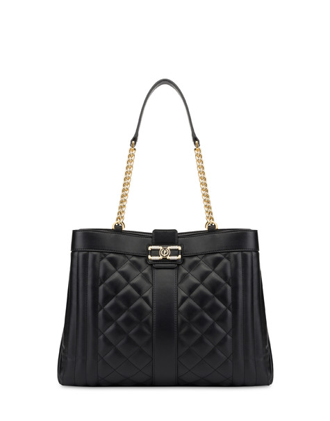 Tote bag matelassé Check the lines NERO