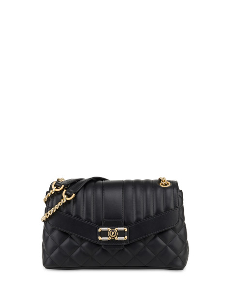 Check the Lines Small Quilted Shoulder Bag BLACK