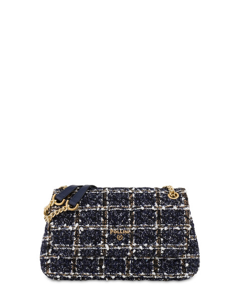 Waltzer Night bouclé shoulder bag BLUE/BLACK/BLUE
