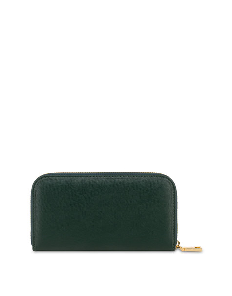 Zip wallet with hand-grained leather effect WOOD GREEN