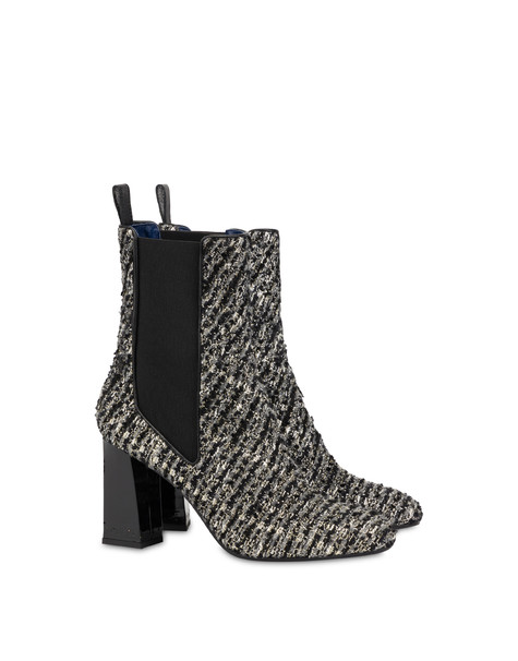 Mannish bouclé fabric boots BLACK/BLACK