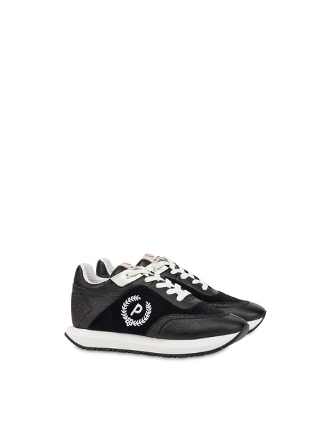 Sneakers in crosta e vitello Speed NERO/NERO/NERO/ARGENTO/NERO