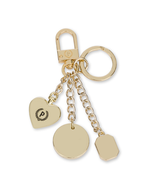 Metal keyring with charm GOLD/BLACK