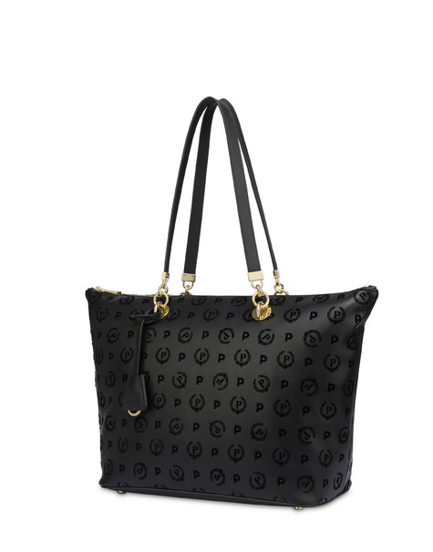 Shopping bag con manici intercambiabili Heritage Flock NERO/NERO