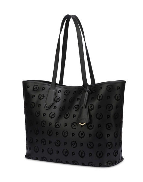 Shopping bag Heritage Flock NERO/NERO