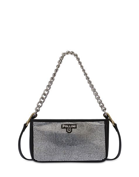 Borsa a spalla con strass Bling Bling NERO/NERO