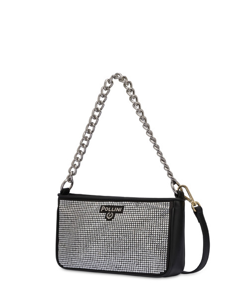 Borsa a spalla con strass Bling Bling NERO/NERO