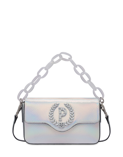 Iridescent candy bag with oversized chain 