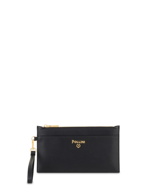 Pouch piatta effetto polmellato NERO
