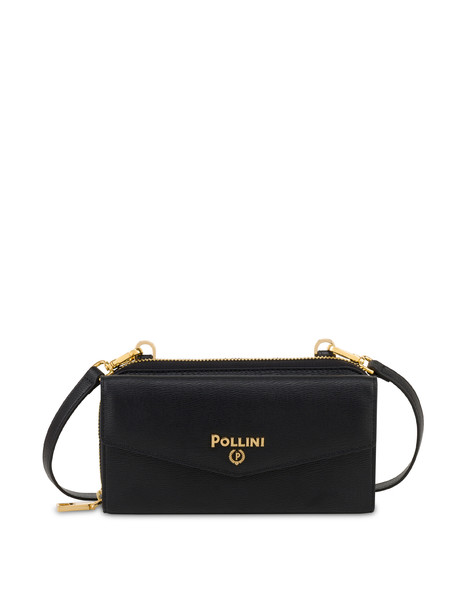 Faux Nappa leather chain wallet BLACK