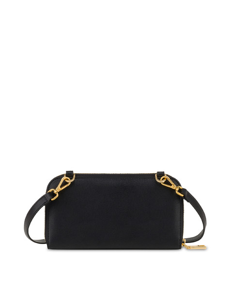 Faux Nappa leather chain wallet BLACK
