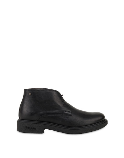 Gentlemen's Club goatskin lace-up ankle boots BLACK