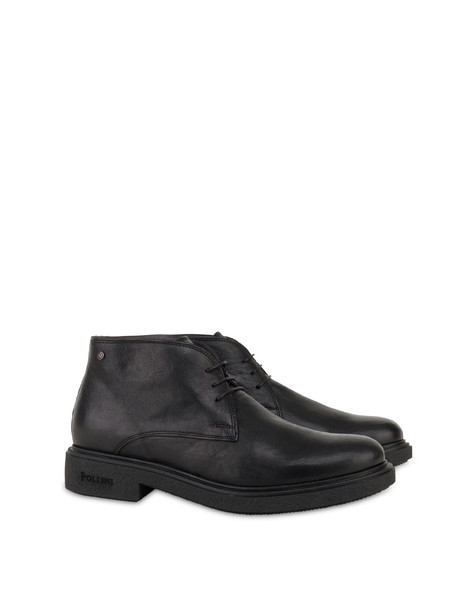 Gentlemen's Club goatskin lace-up ankle boots BLACK