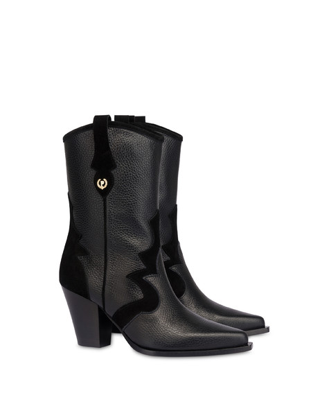 Texas Flair calfskin and split leather boots BLACK/BLACK