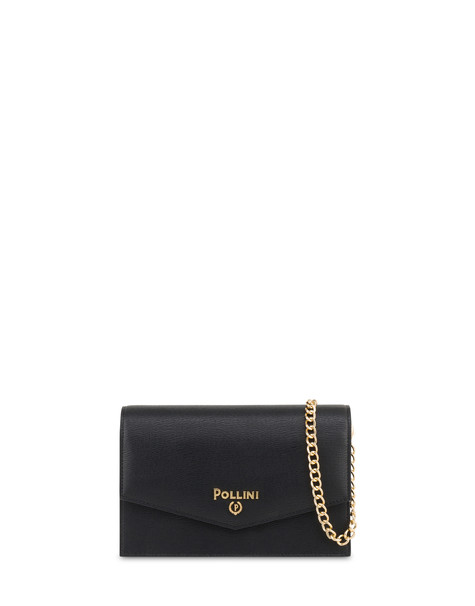 Pochette effetto palmellato con logo NERO