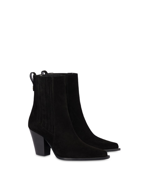 Texas Flair split leather ankle boots BLACK