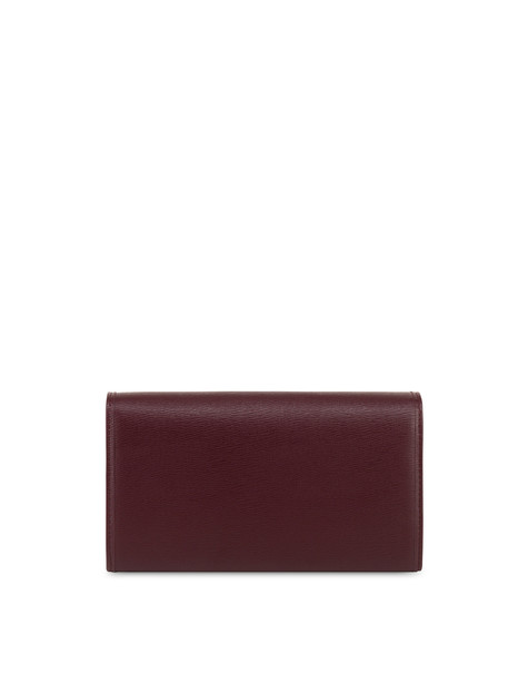 Continental Wallet with hand-grained leather effect. BORDEAUX