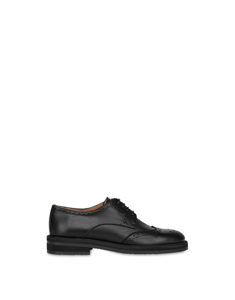 Mannish smooth calfskin derbies BLACK