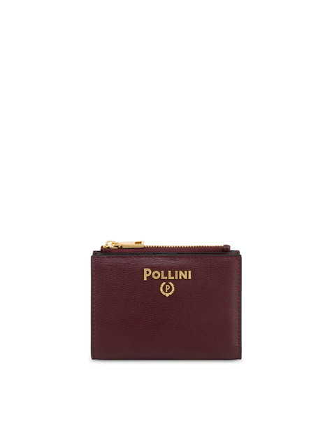 Card Case with hand-grained leather effect BORDEAUX