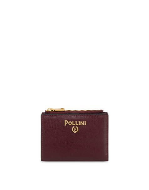 Card Case with hand-grained leather effect BORDEAUX