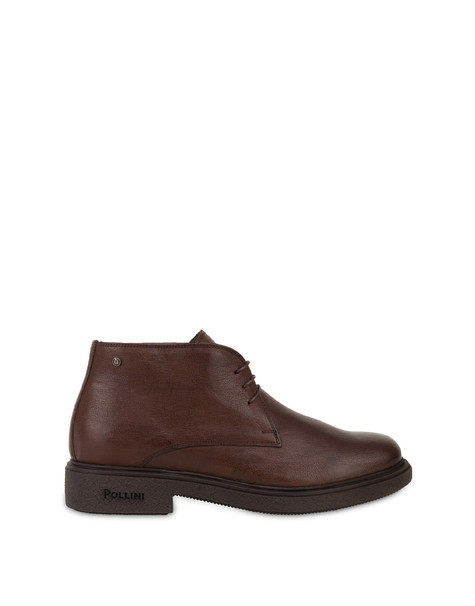 Gentlemen's Club goatskin lace-up ankle boots DARK BROWN