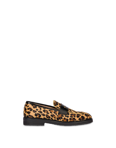 Mannish spotted ponyskin loafers LEOPARD/BLACK/GOLD