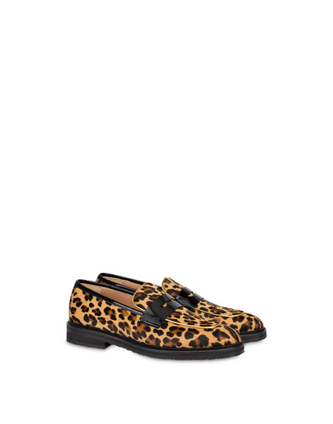 Mannish spotted ponyskin loafers LEOPARD/BLACK/GOLD