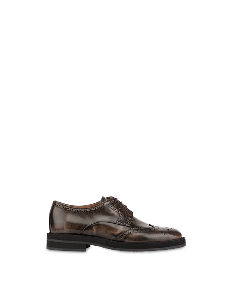 Mannish abraided calfskin derbies FAWN