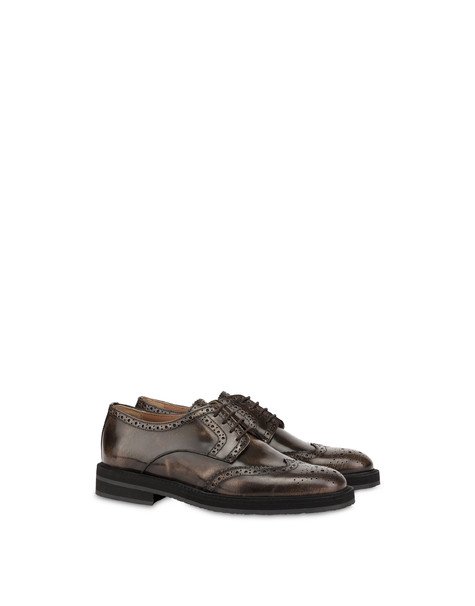 Mannish abraided calfskin derbies FAWN