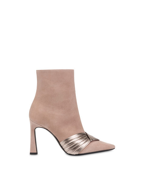 Sissi Plissé suede ankle boots SKIN/GUN