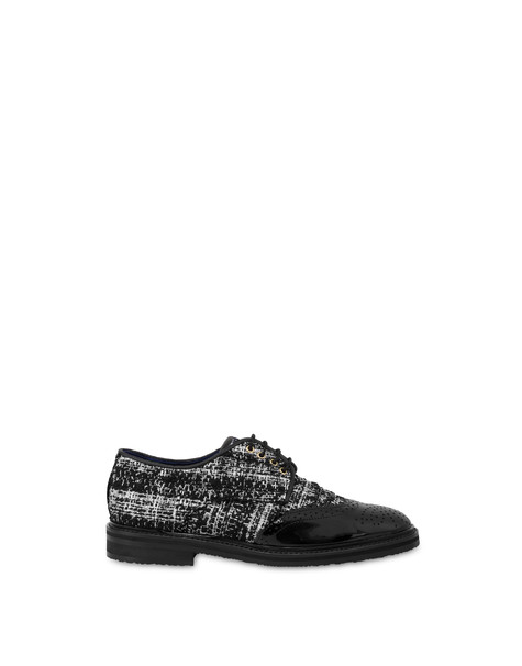 Derby in tessuto bouclé Mannish NERO/NERO