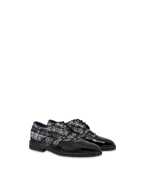 Derby in tessuto bouclé Mannish NERO/NERO
