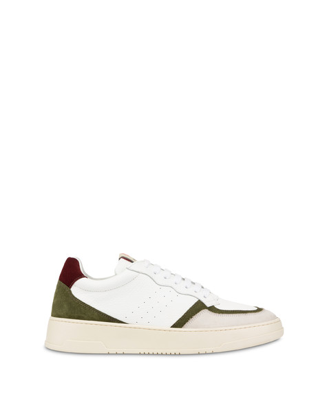 Sneakers in vitello e crosta Bourton BIANCO/VERDE/PERLA/BORDEAUX