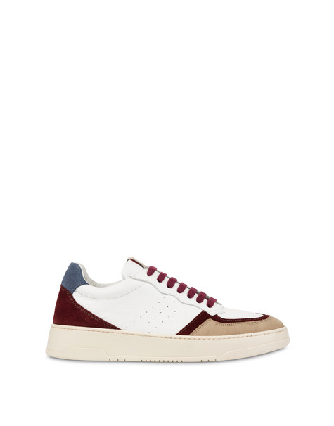 Sneakers in vitello e crosta Bourton BIANCO/BORDEAUX/AVORIO/AVIO