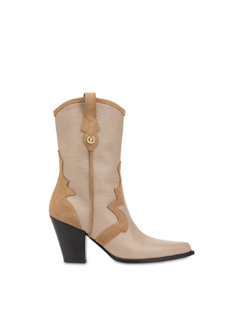 Texas Flair calfskin and split leather boots FAWN/FAWN