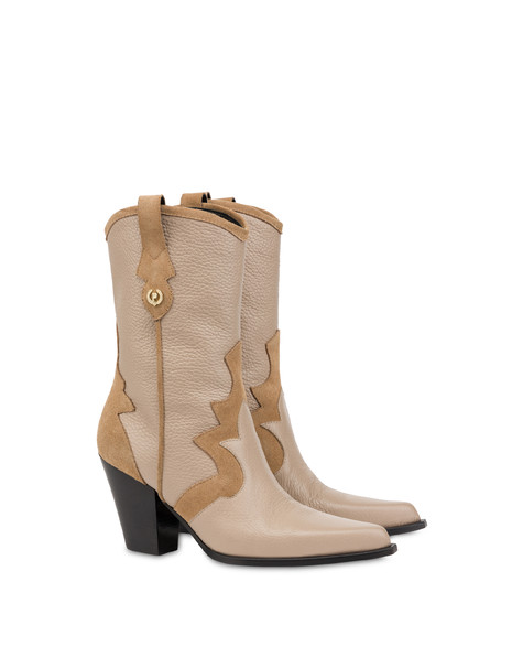 Texas Flair calfskin and split leather boots FAWN/FAWN