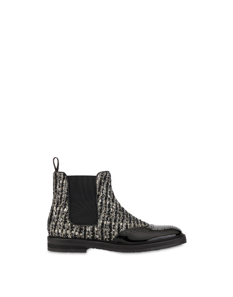 Mannish bouclé Chelsea boots BLACK/BLACK