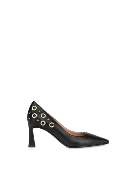 Ring and Studs nappa leather pumps BLACK