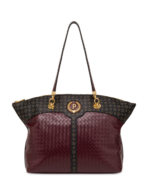Tote bag stampa intreccio Royal Laurel BORDEAUX/NERO