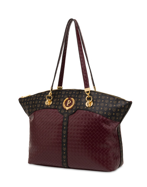 Tote bag stampa intreccio Royal Laurel BORDEAUX/NERO