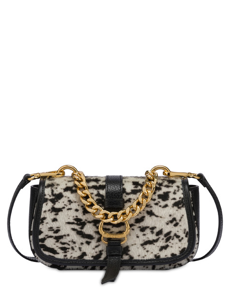 Borsa a tracolla piccola in cavallino Ride ZEBRA/NERO