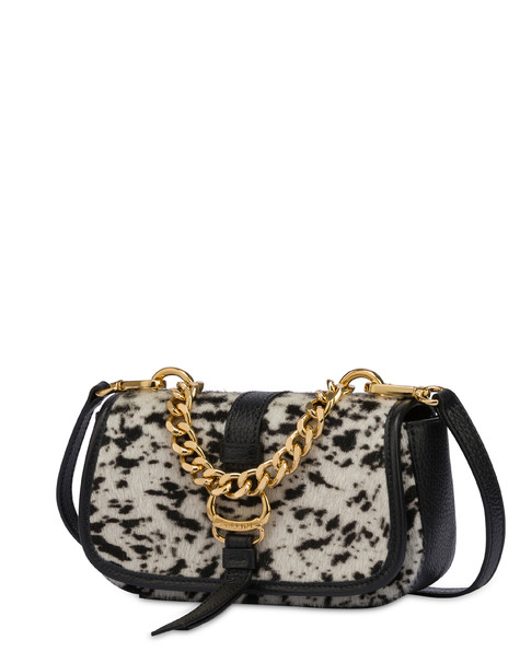 Borsa a tracolla piccola in cavallino Ride ZEBRA/NERO