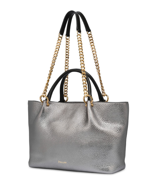 Borsa in vitello bottalato double Marlene FUCILE/NERO