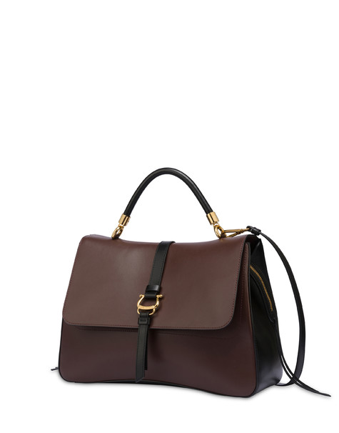 Ride calfskin handbag DARK BROWN/BLACK