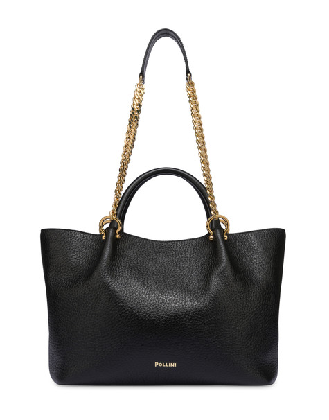 Borsa in vitello bottalato double Marlene NERO/NERO